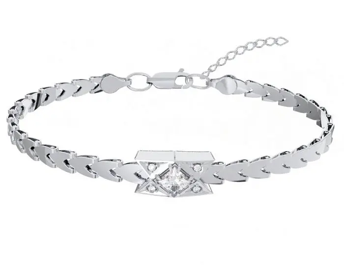 Браслет декоративный из серебра вид 1