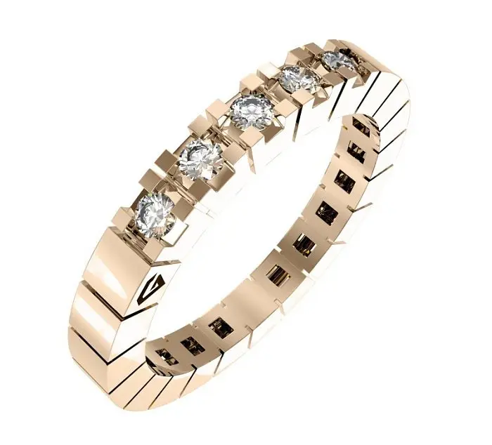 Кольцо декоративное из комбинированного золота