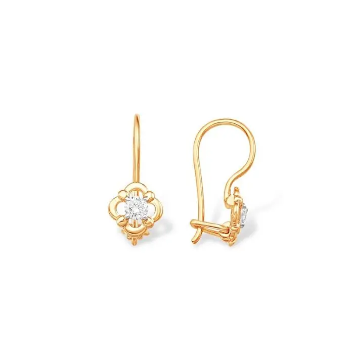 Серьги детские из красного золота
