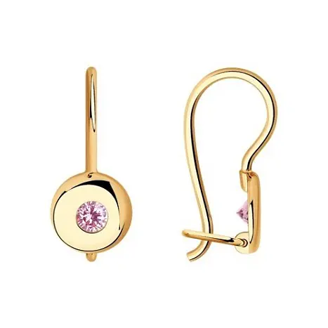Серьги петельки из красного золота