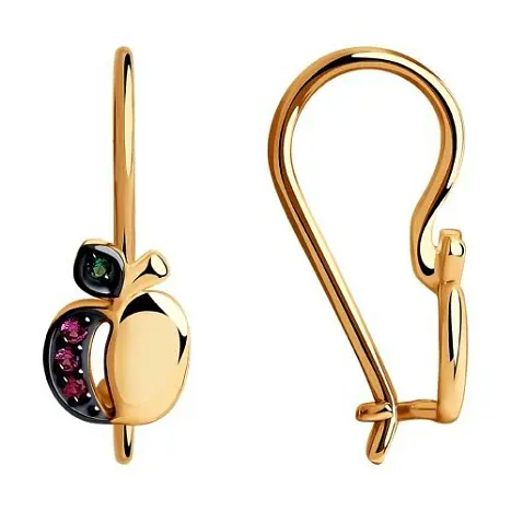Серьги детские из красного золота