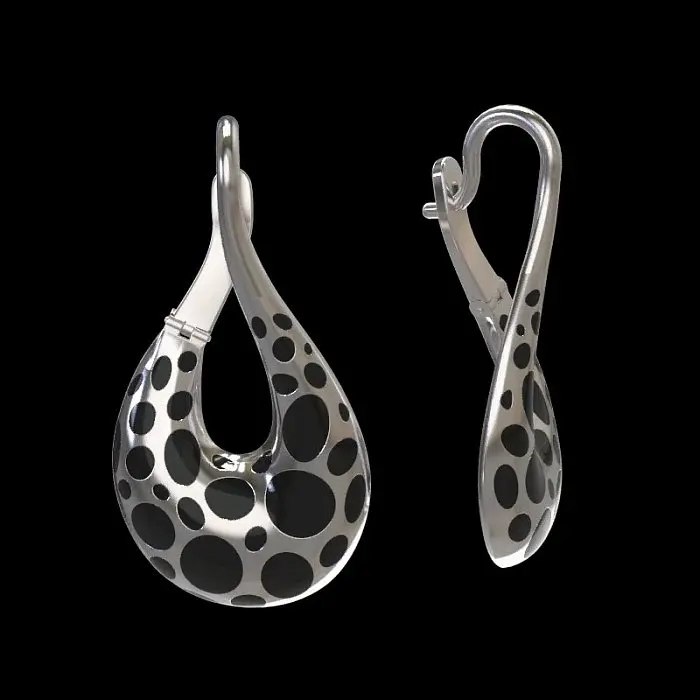 Серьги с английским замком из серебра вид 1