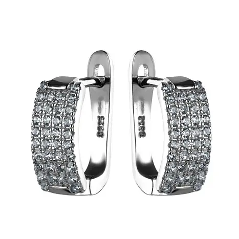 Серьги с английским замком из серебра