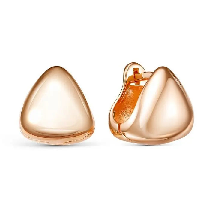 Серьги с английским замком из красного золота