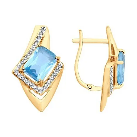 Серьги с английским замком из красного золота