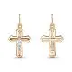 Подвеска крест из комбинированного золота