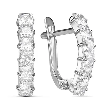 Серьги с английским замком из серебра