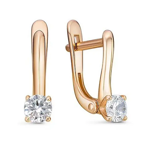 Серьги детские из красного золота