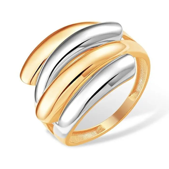 Кольцо декоративное из комбинированного золота
