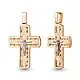 Подвеска крест из комбинированного золота