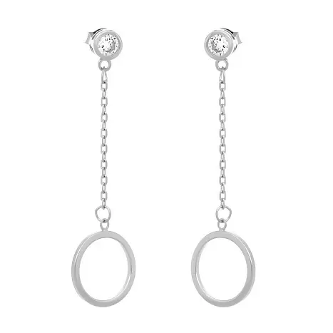 Серьги подвесные из серебра