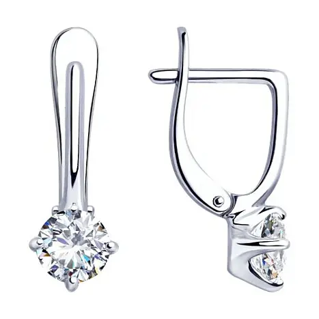 Серьги с английским замком из серебра