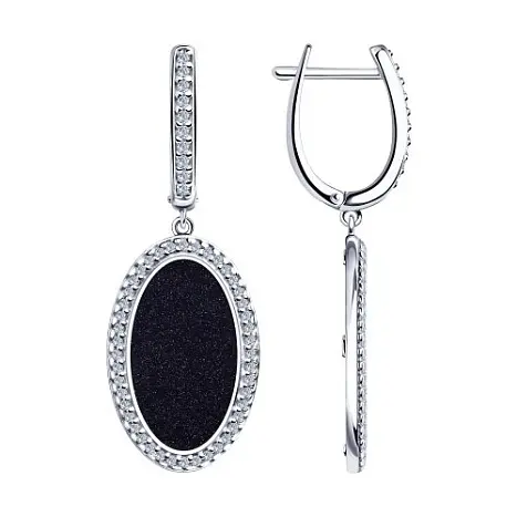 Серьги подвесные из серебра