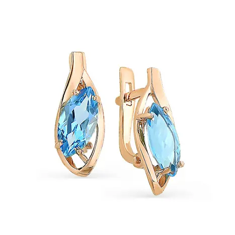 Серьги с английским замком из красного золота