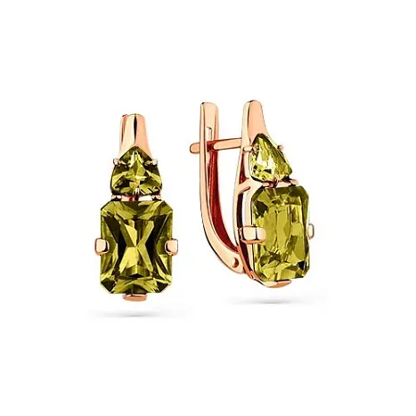 Серьги с английским замком из красного золота