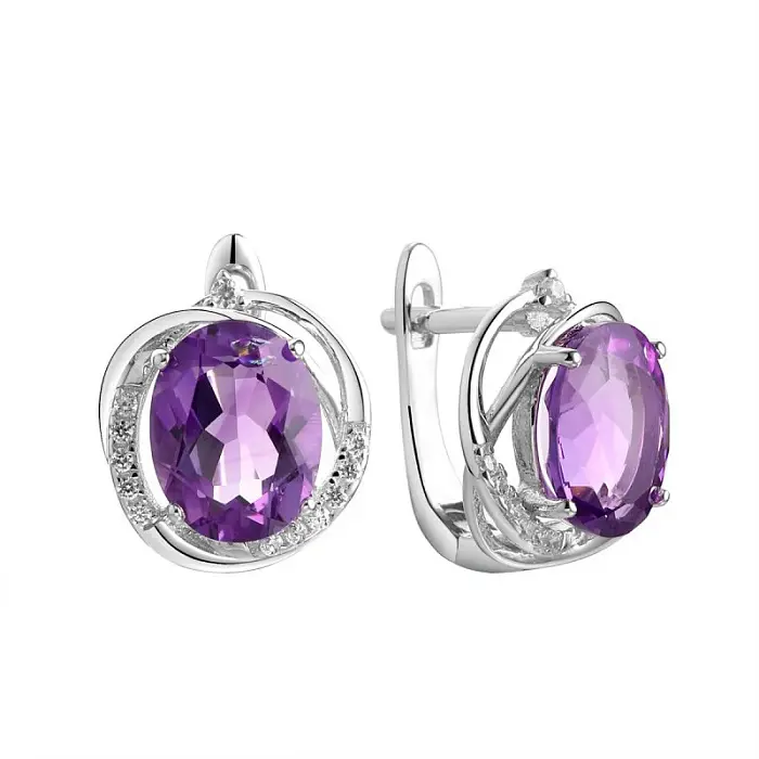 Серьги с английским замком из серебра