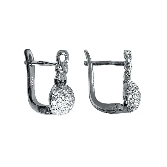 Серьги с английским замком из серебра