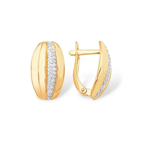 Серьги с английским замком из красного золота