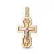Подвеска крест из комбинированного золота