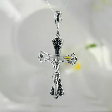 Подвеска крест из серебра