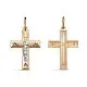 Подвеска крест из комбинированного золота
