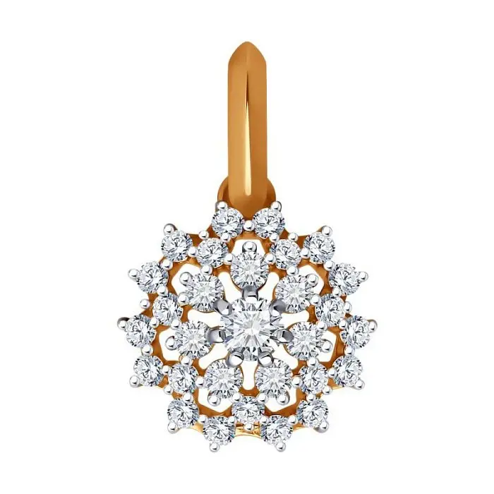 Подвеска декоративная из красного золота