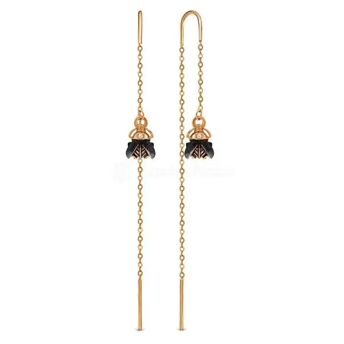 Серьги цепочки из позолоты вид 1