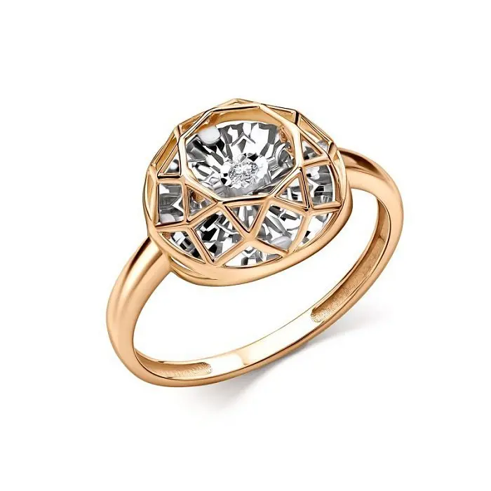 Кольцо декоративное из комбинированного золота