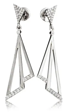 Серьги подвесные из серебра