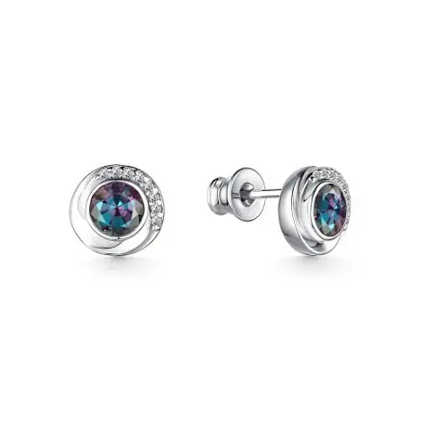 Серьги пуссеты из серебра