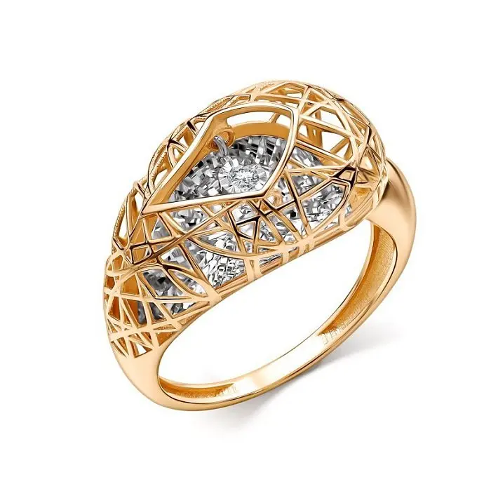 Кольцо декоративное из комбинированного золота