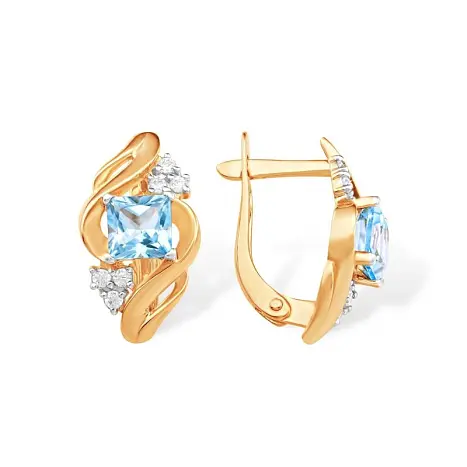Серьги с английским замком из красного золота