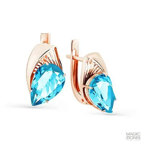 Серьги с английским замком из красного золота