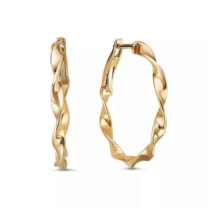 Серьги конго из красного золота