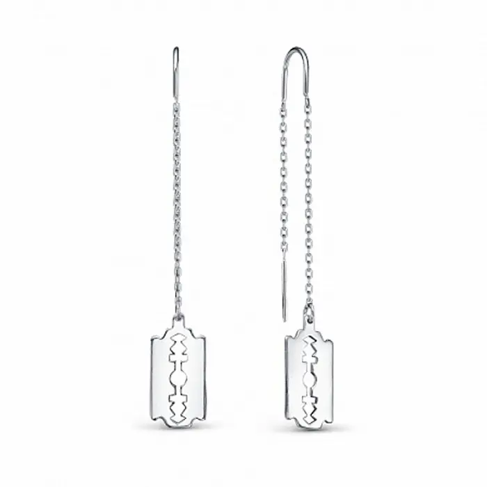 Серьги цепочки из серебра