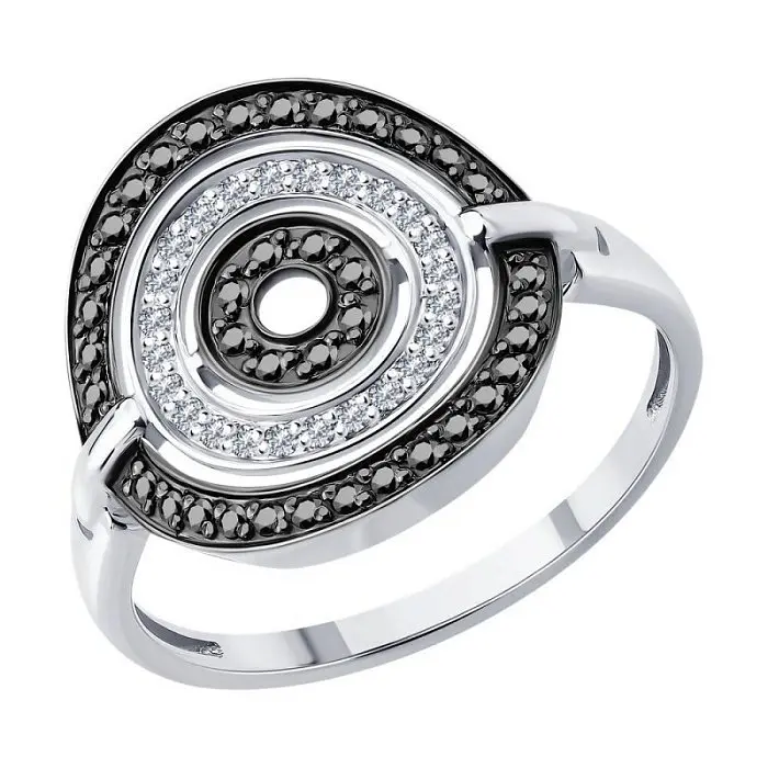 Кольцо декоративное из белого золота