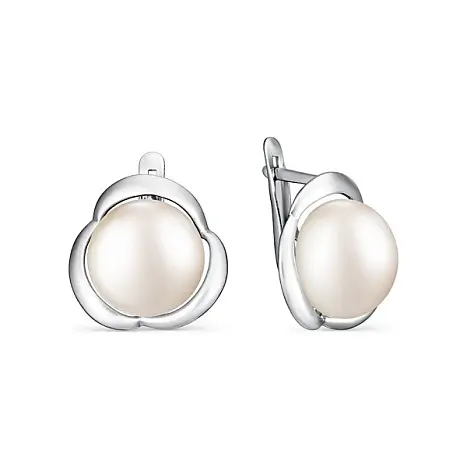 Серьги с английским замком из серебра