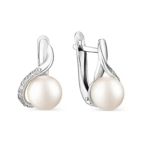 Серьги с английским замком из серебра