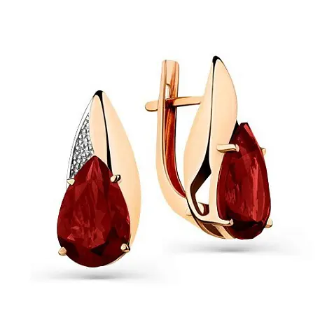 Серьги с английским замком из красного золота