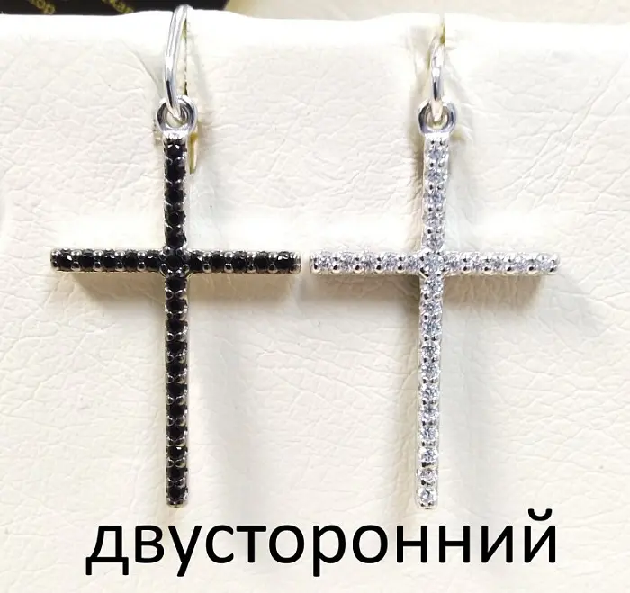 Подвеска декоративный крест из серебра
