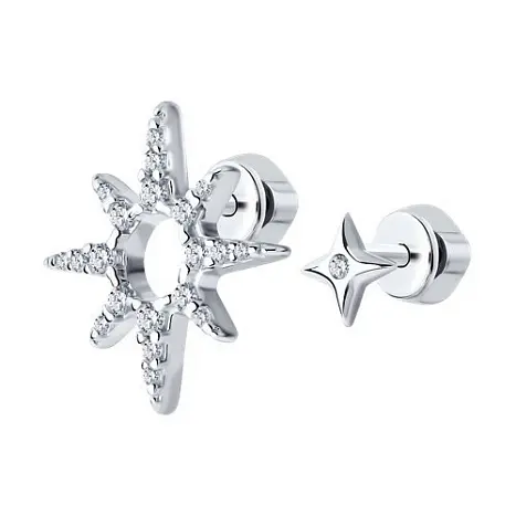 Серьги пуссеты из серебра