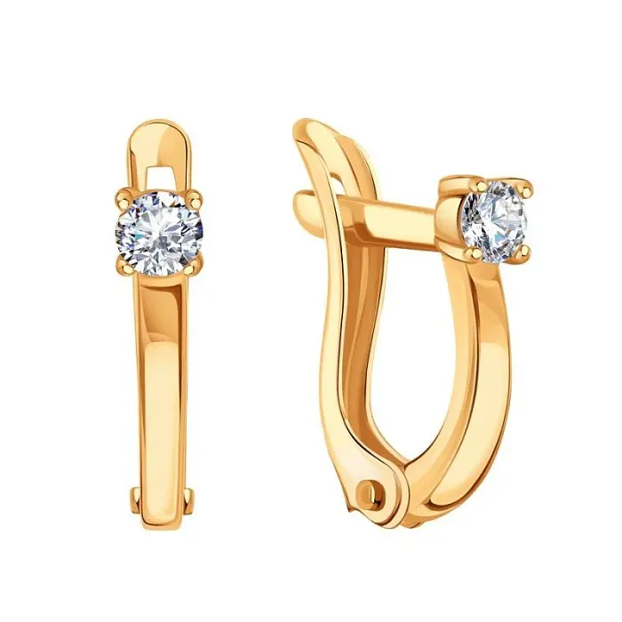 Серьги детские из красного золота