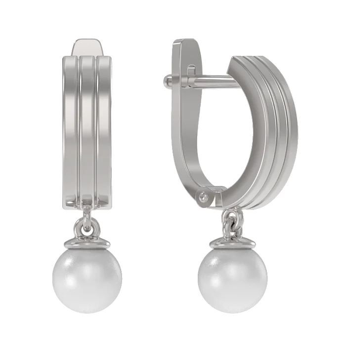 Серьги подвесные из серебра