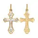 Подвеска крест из комбинированного золота