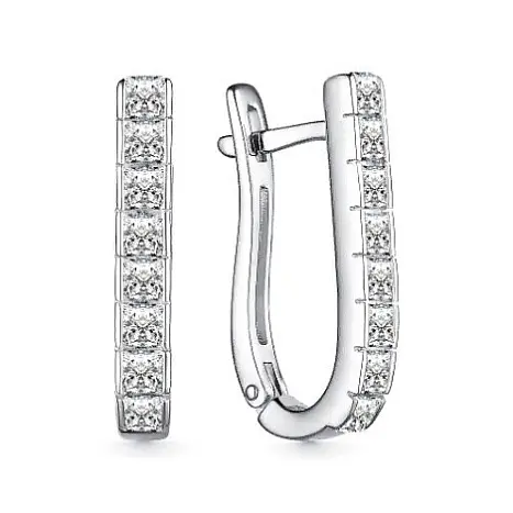 Серьги с английским замком из серебра