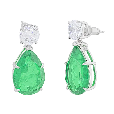 Серьги подвесные из серебра