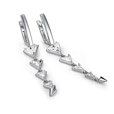 Серьги подвесные из серебра