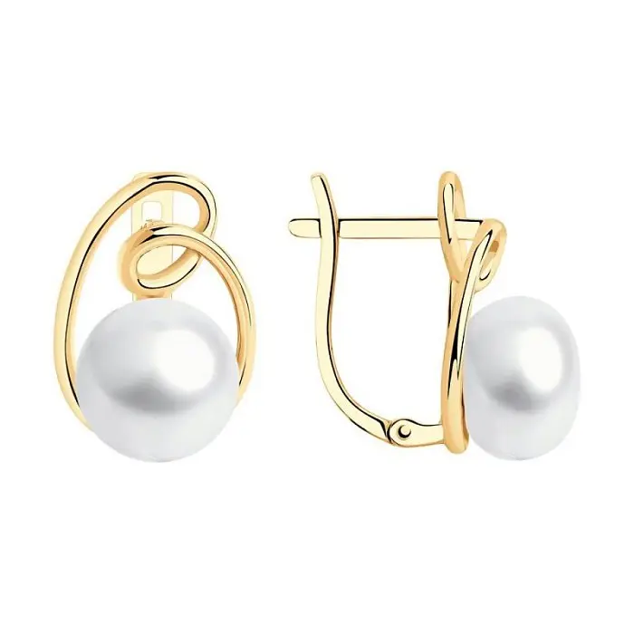 Серьги с английским замком из красного золота