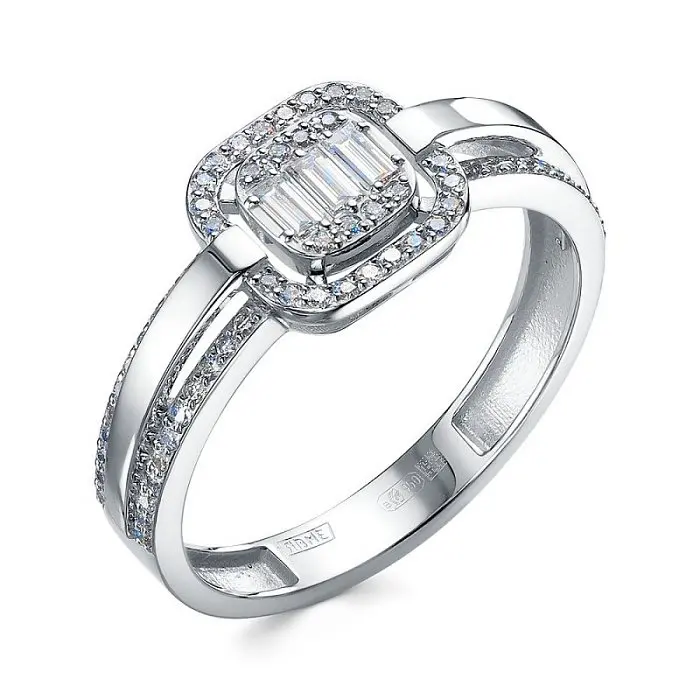 Кольцо декоративное из белого золота