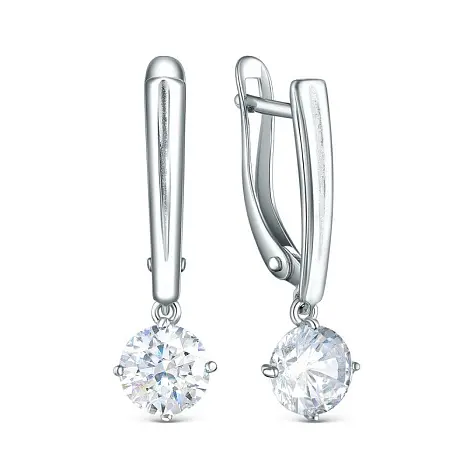 Серьги подвесные из серебра
